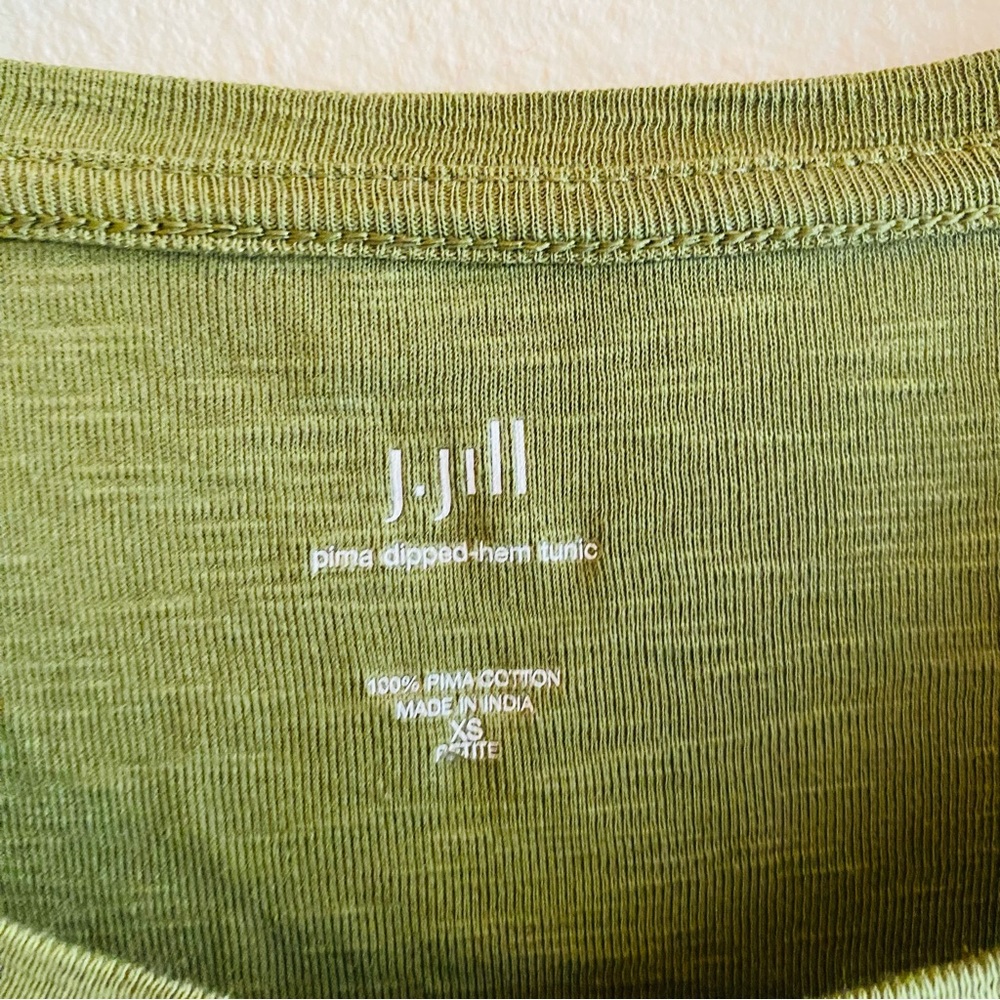 J.Jill 100% Pima Cotton Sage Green Dipped Hem Tunic XS - Picture 6 of 6